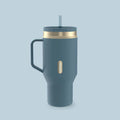 30 oz SnapSeal™ Tumbler (w/ Straw & Handle) - Denim Champagne